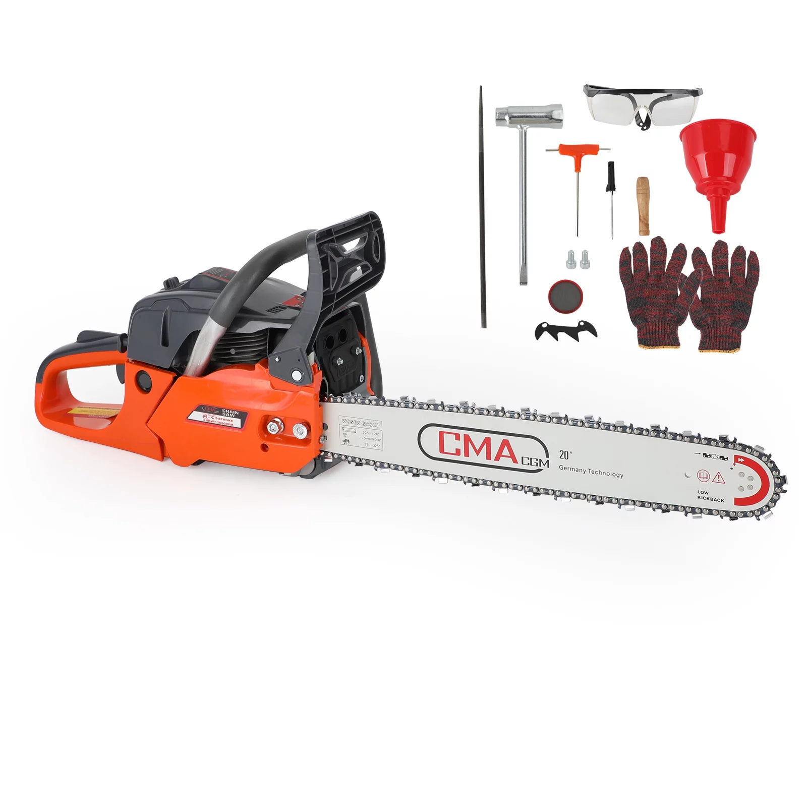 TOPTENG Gas Cordless Chainsaw 20 inch, 2-Cycle Gasoline Powered Chain Saw, 68CC Handheld Cordless Chainsaw, Automatic Chain Oiler
