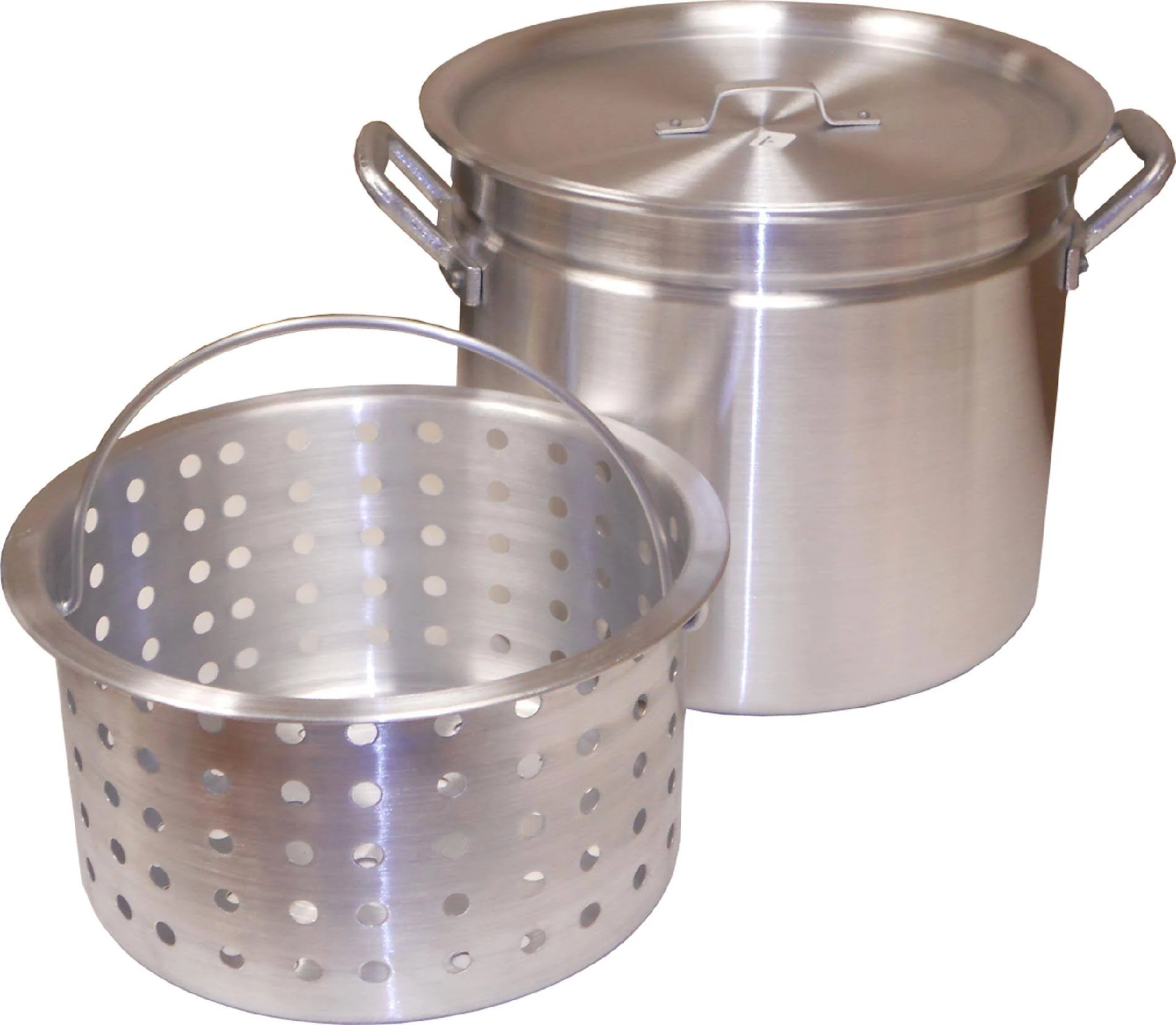 King Kooker KK100R Aluminum Pot with Basket and Lid 100-Quart