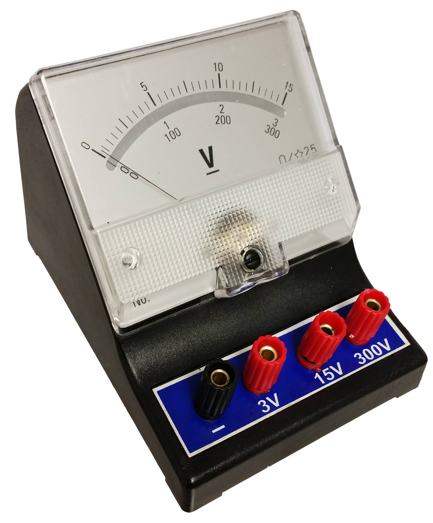GSC International 4-130919-40 Analog DC Voltmeter, 0V to 3V, 0V to 15V, 0V to 300V, Case of 40, Black