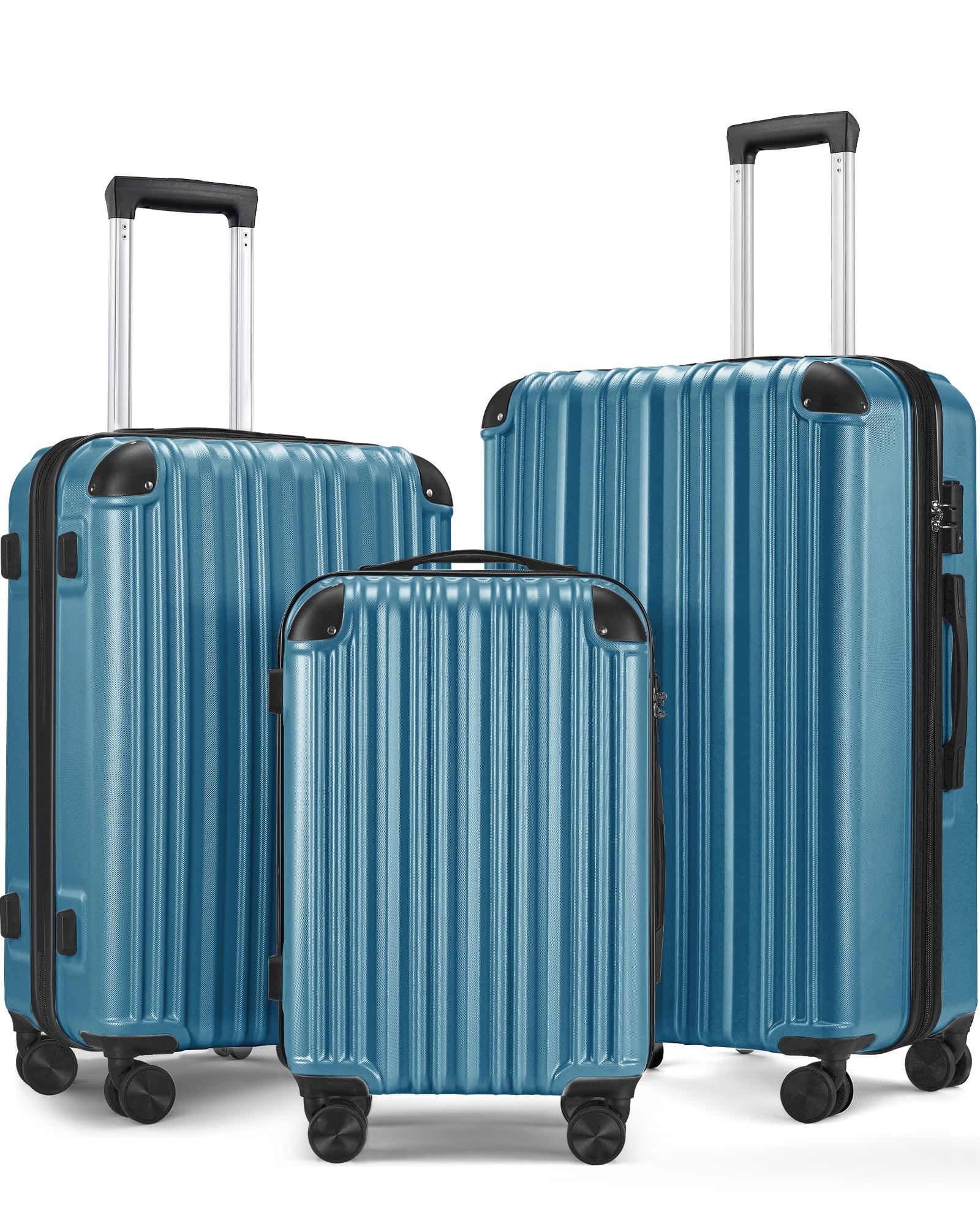 3-Piece Expandable Luggage Sets, ABS Spinner Suitcase Set with TSA Lock ,Sky Blue - Radiant Selections