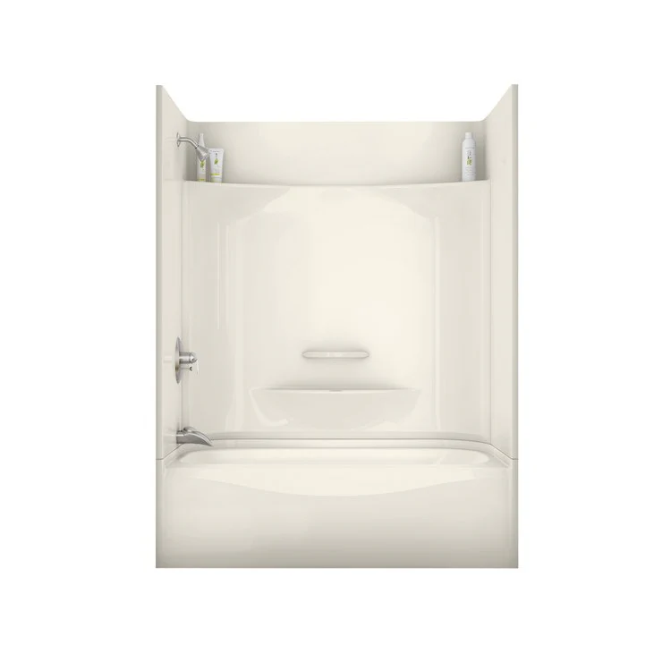 Tub and Shower Module 59-7/8 x 30-1/8 x 77-1/2 Inch AcrylX Left Drain Biscuit