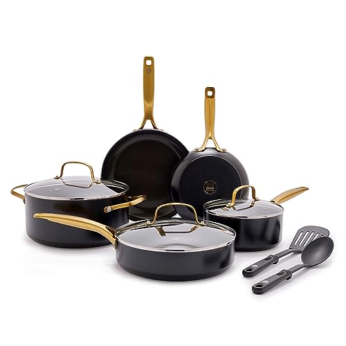 Blue Diamond 20 Piece Cookware and Bakeware Set, Diamond Infused PFOA PFAS-Free Ceramic Nonstick Pots and Pans
