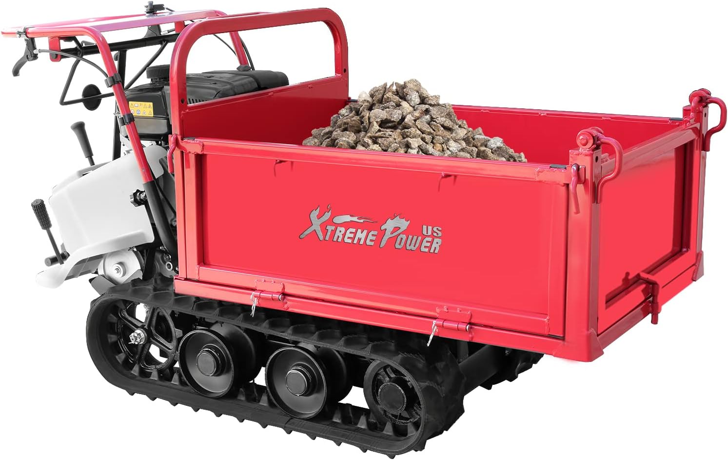 XtremepowerUS 61034 Track Wheel Barrow Gas 7hp 212cc 850lbs Max Load Utility Cart Utility Cart Motorized Wagon