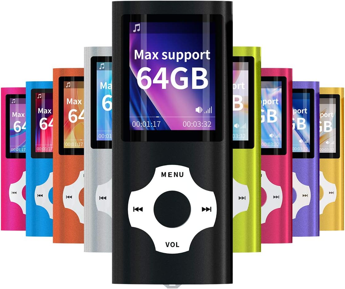 MYMAHDI Support TF Cards Slim 1.8 LCD Mp3 Mp4 Player Media/Music/Audio Player with Accessories Black