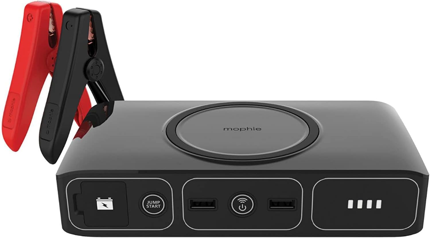 mophie Powerstation Go Portable Phone Laptop Charger Car Jump Starter with AC Outlet | Dual USB | Wireless Charging | Built-in Flashlight Pack of 2