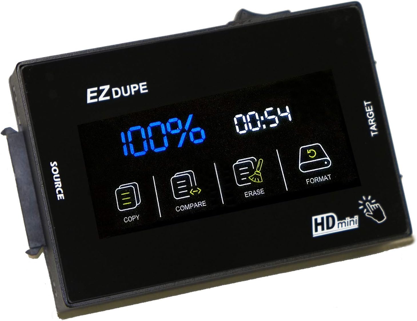 EZ Dupe 1 to 1 Hard Drive Duplicator with Touch Screen for 3.5 & 2.5 SATA HDD SSD Memory Storage
