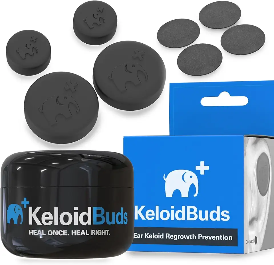 Sponsored Ad - KeloidBuds Pressure Earrings for Keloids - Premium Silicone and Neodymium Magnet Compression Kit for Treatment of Keloids