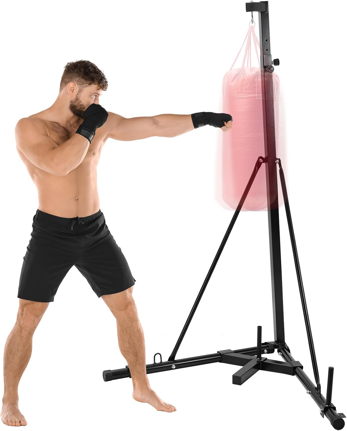Height Adjustable Punching Bag Stand, Heavy Duty Boxing Bag Stand