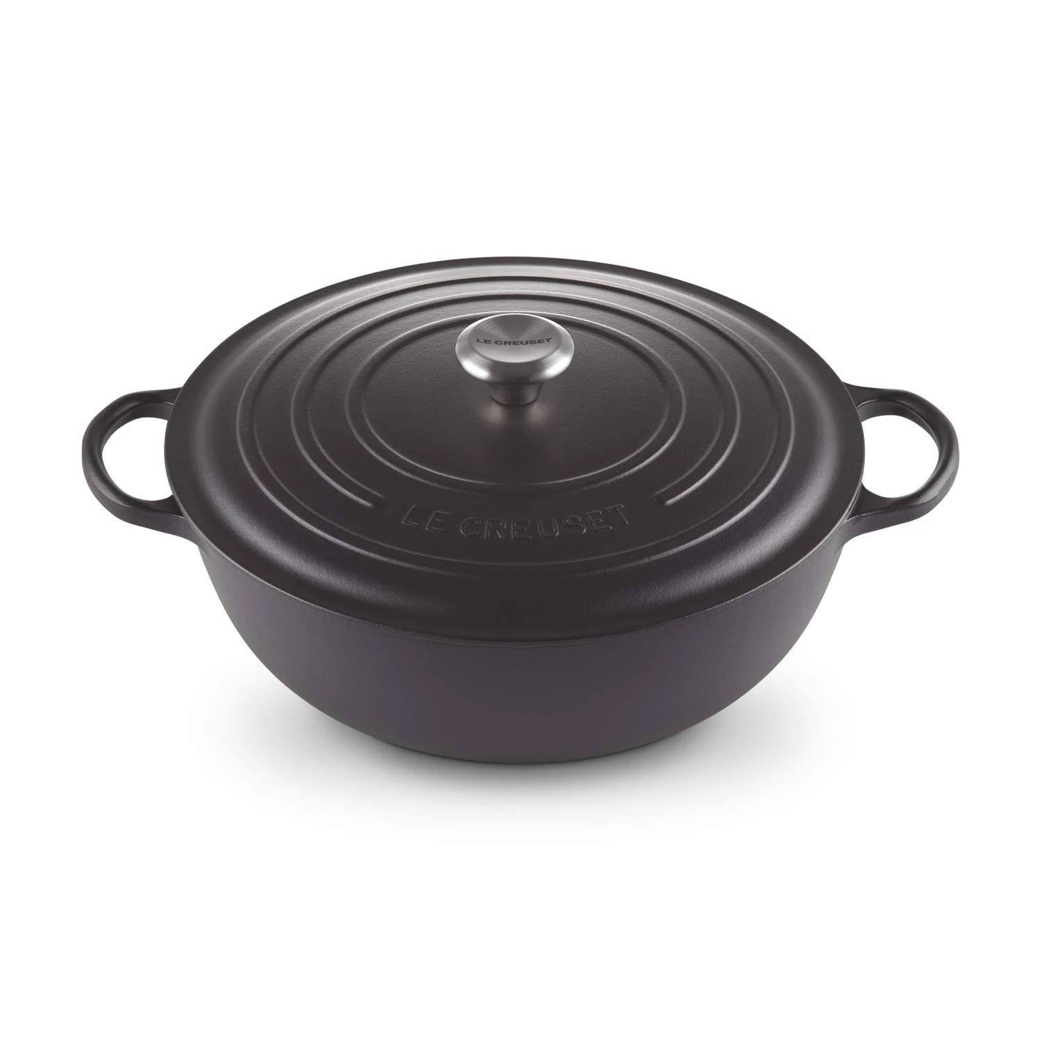 Le Creuset Cast Iron Soup Pot with Black Interior 26 cm Satin Black