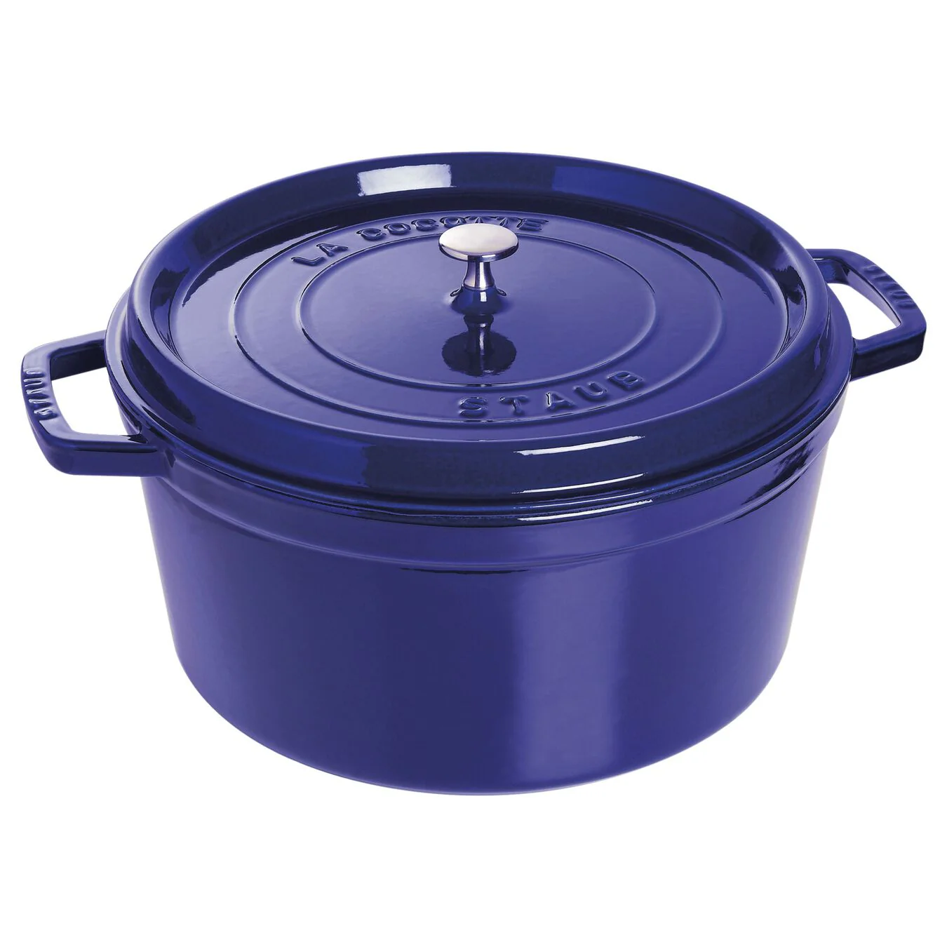 Staub 13.25 Qt. Cast Iron Round Dutch Oven in Dark Blue