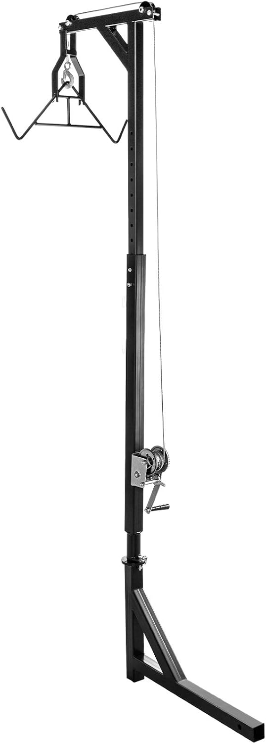 VEVOR Hitch Mounted Deer Hoist, 400lbs Capacity Hitch Game Hoist, 2'' Truck Hitch Deer Hoist with Winch Lift and Gambrel Set, Adjustable Height