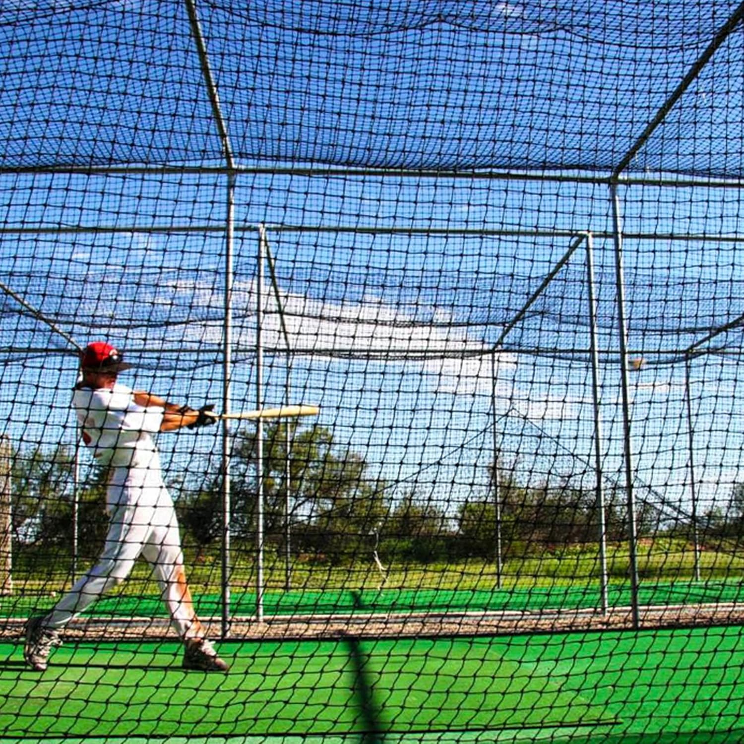 Baseball Batting Cage Nets [12 Sizes] | Professional Fully Enclosed #42 Grade Heavy Duty HDPP Netting | Baseball & Softball Cage Netting | Hitting