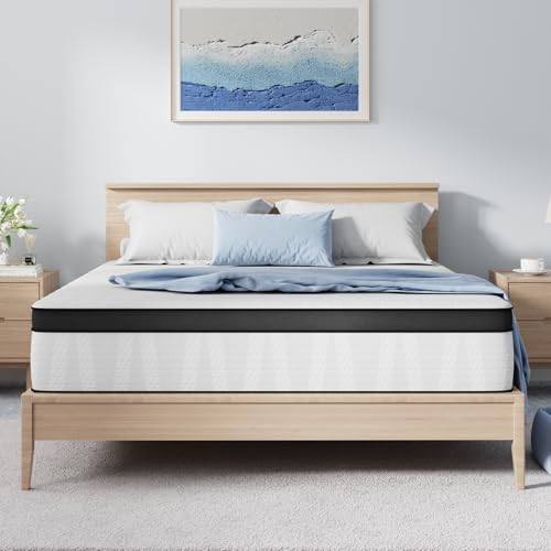 Avenco King Mattress, 12 Inch Medium Firm King Size Mattress in a Box, Hybrid Mattresses with Smarts™ Coil Pocket Springs for Motion Isolation