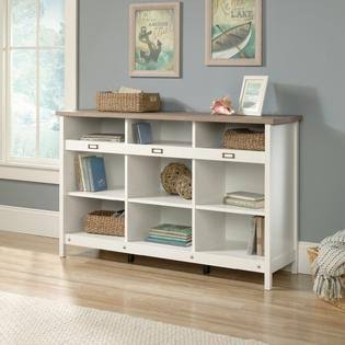 Sauder 3-Tier Modern Bookcase Open Shelves Storage Organizer Display Home Decor Wooden
