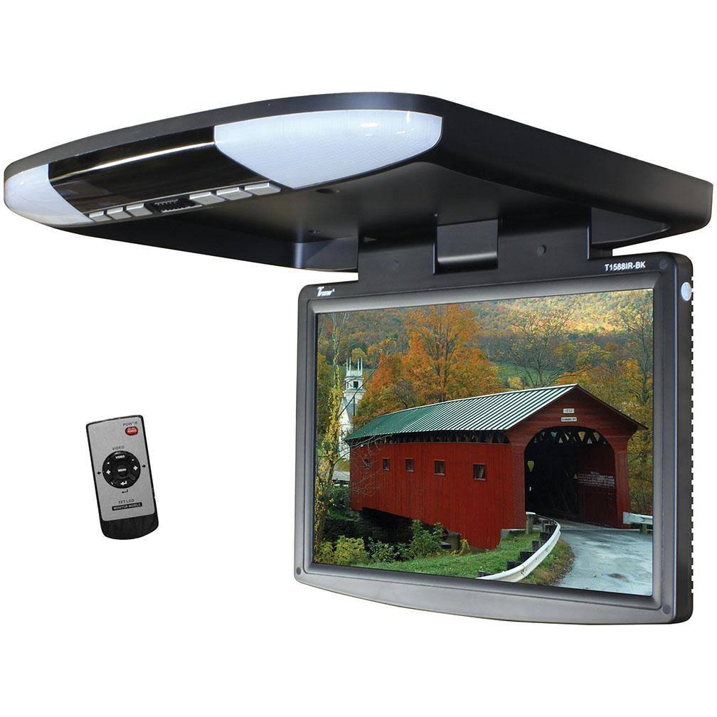 Tview 15.4x22 Wide Screen LED Flip Down Monitor (Black)
