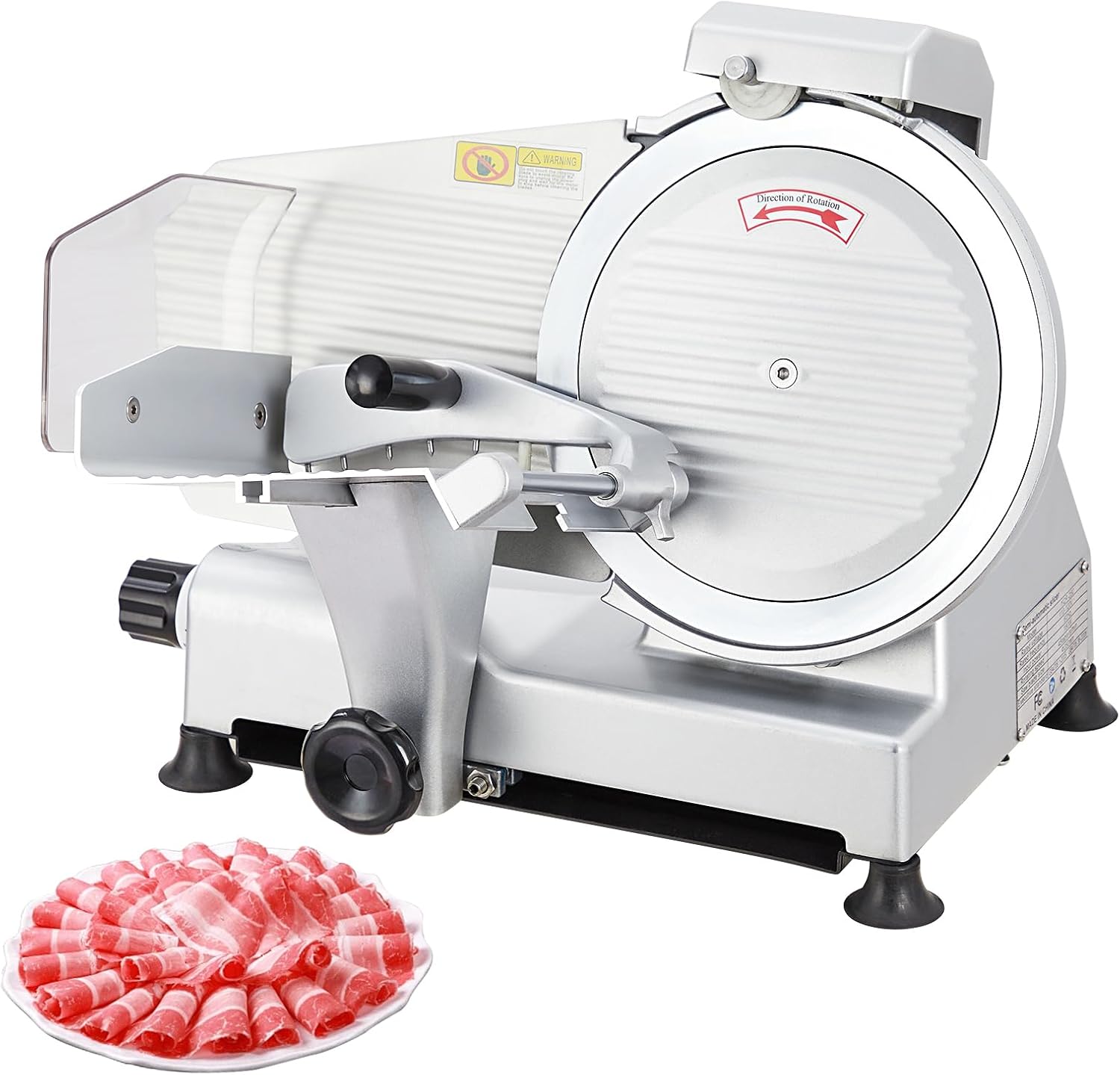 Meat Slicer, 240W Electric Food Slicer with 10" Stainless Steel Blade and Built-in Sharpening Stone