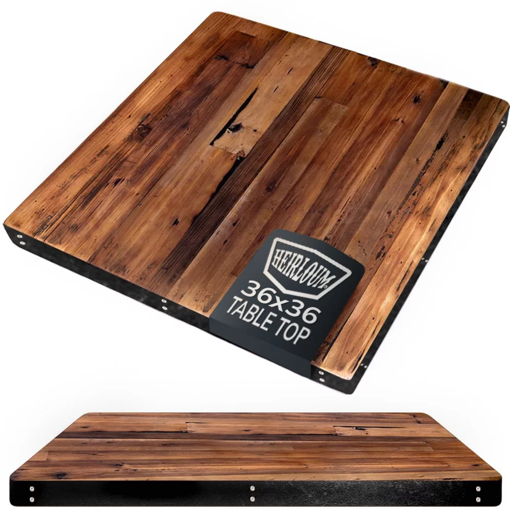HEIRLOUM Reclaimed Wood Table Top - Rustic Recycled Solid Wooden Piece Perfect for Signs, Kitchens