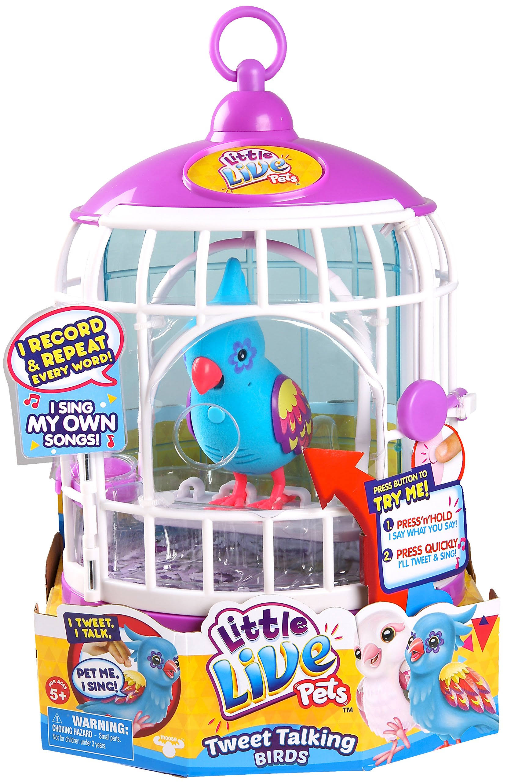 Little Live Pets Season 3 Bird with Cage - Funky Feathers
