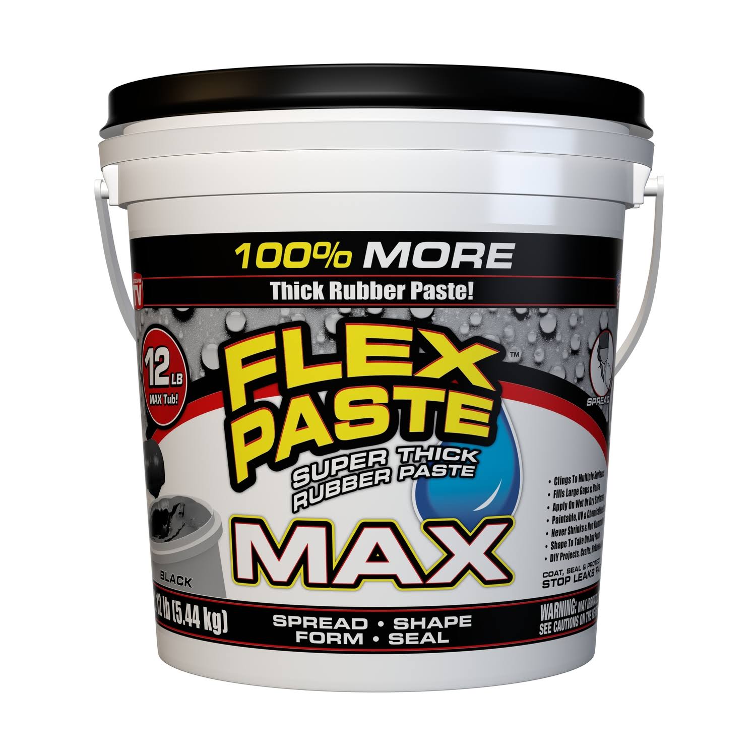 Flex Seal PFSMAXBLK01 Flex Paste Black Max 12 lb
