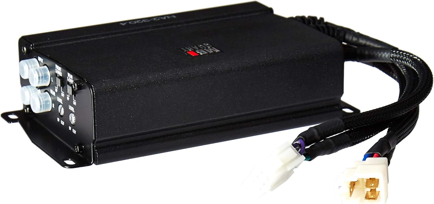 MB Quart NA2-320.4 Compact Four Channel, 320 watt Powersports Amplifier, Black