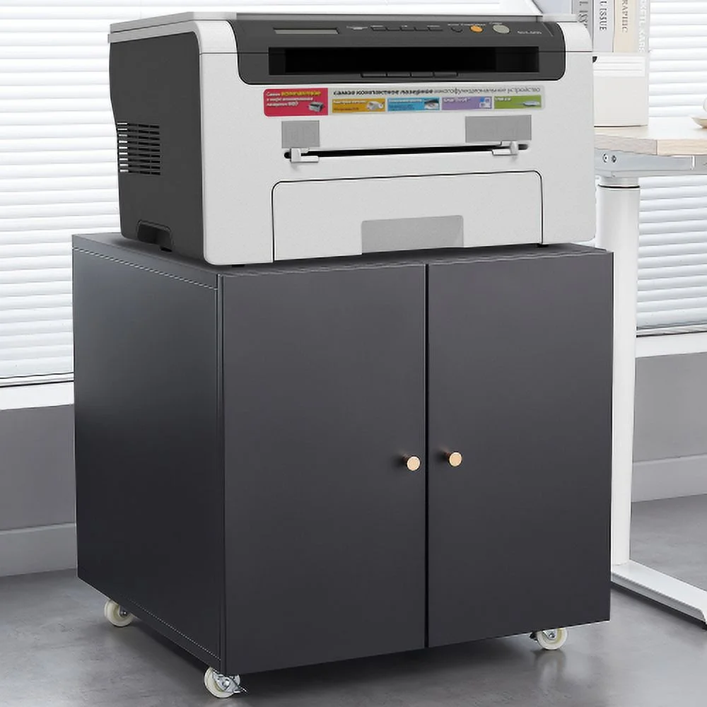 Office furniture Copier Cabinet white 2 door steel copier stand mobile pedestal file Printer Stand