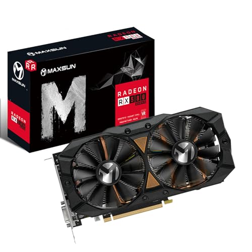 maxsun AMD Radeon RX 580 8GB 2048SP GDDR5 Computer Video Graphics Card GPU for PC Gaming 256-Bit DirectX 12 DVI, HDMI