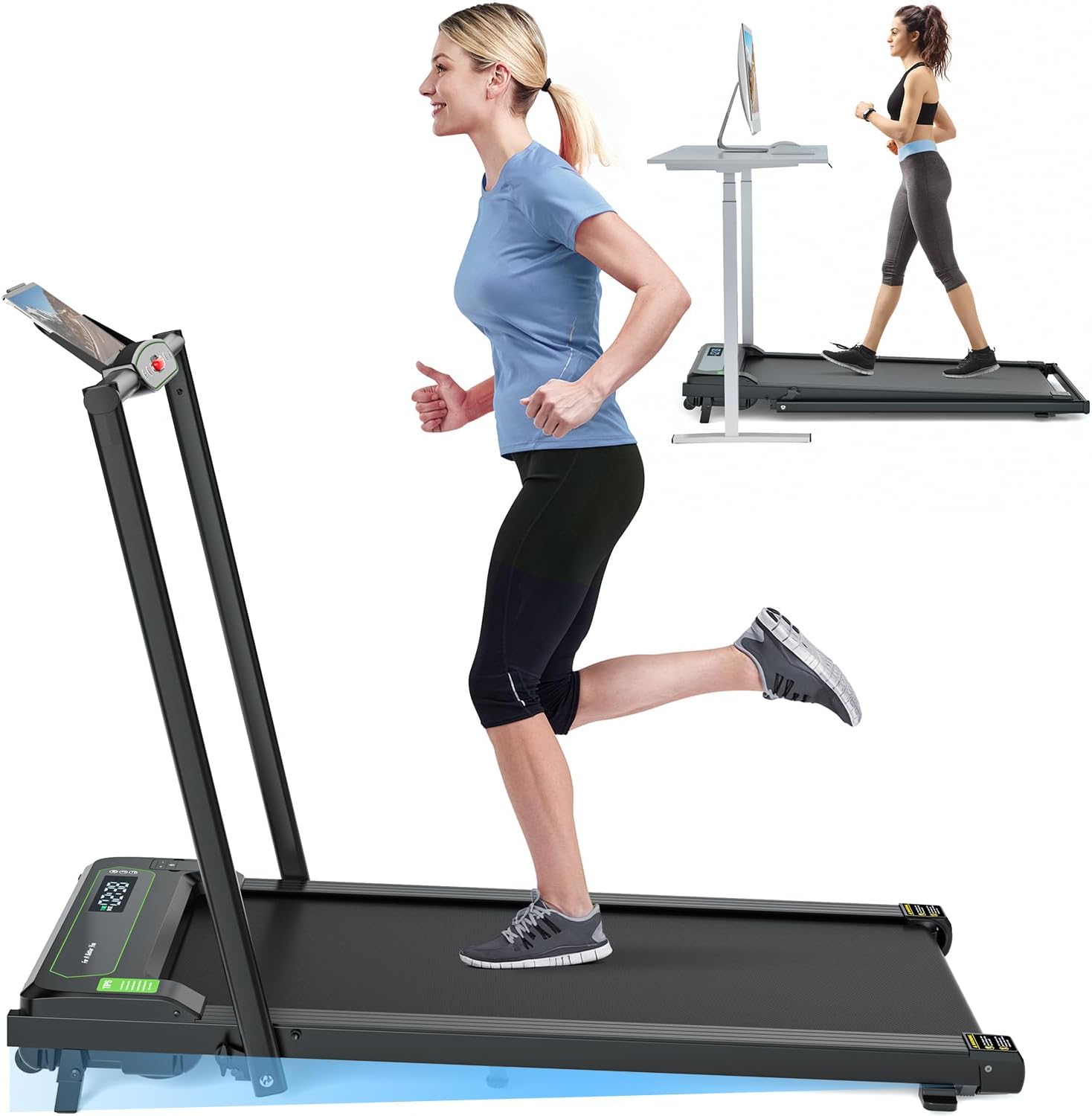 TOGOGYM Walking Pad, Under Desk Treadmill for Home/Office, 2 in 1 Folding Treadmill with Remote Control LED Display