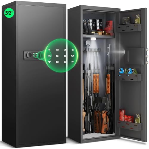 10-12 Digital Rifle Gun Safe, Large Unassembled Gun Safe for Rifles and Pistols with LCD Keypad