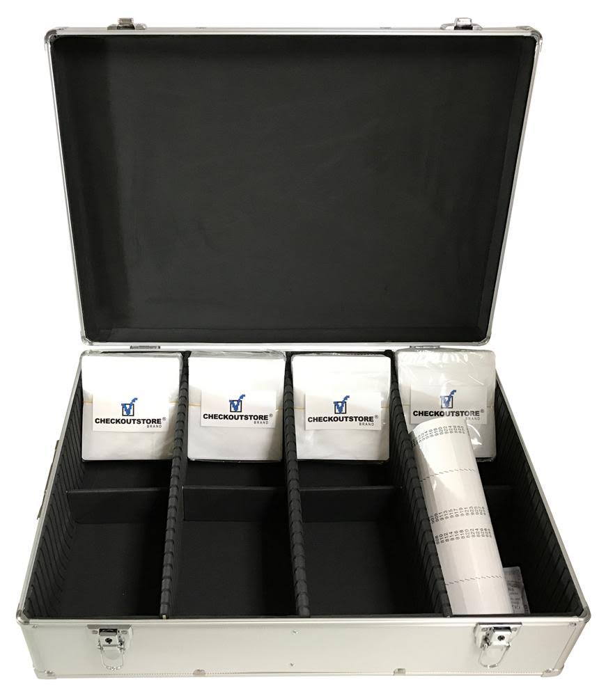 CheckOutStore Aluminum CD/DVD Media Storage Box (Holds Double-Sided Plastic Sleeves, CD Jewel Cases u0026 Poly CD Jewel Cases)