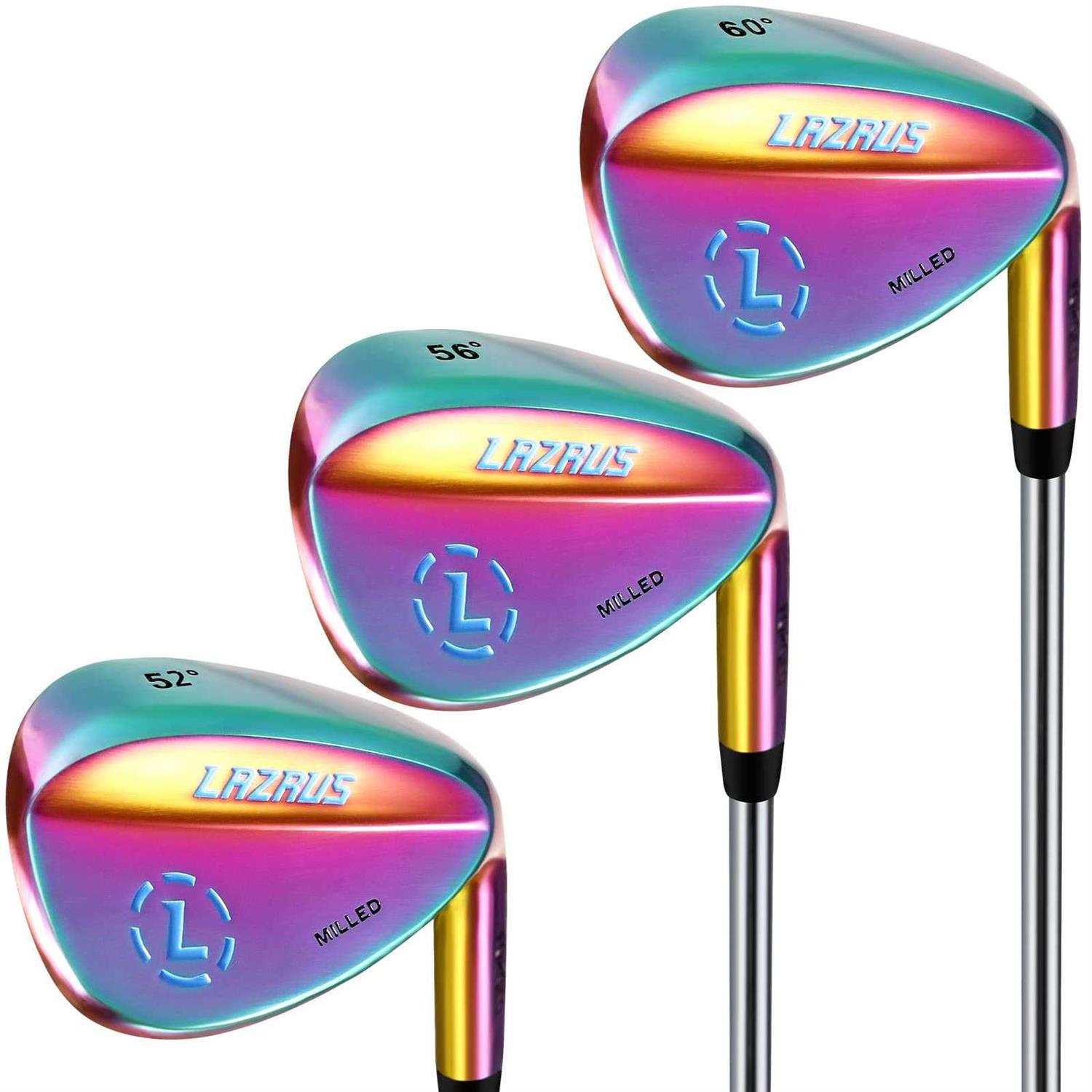 LAZRUS Premium Forged Golf Wedge Set for Men 52 56 60 Degree Golf Wedges + Milled Face for More Spin - Sports Supplies Online Store
