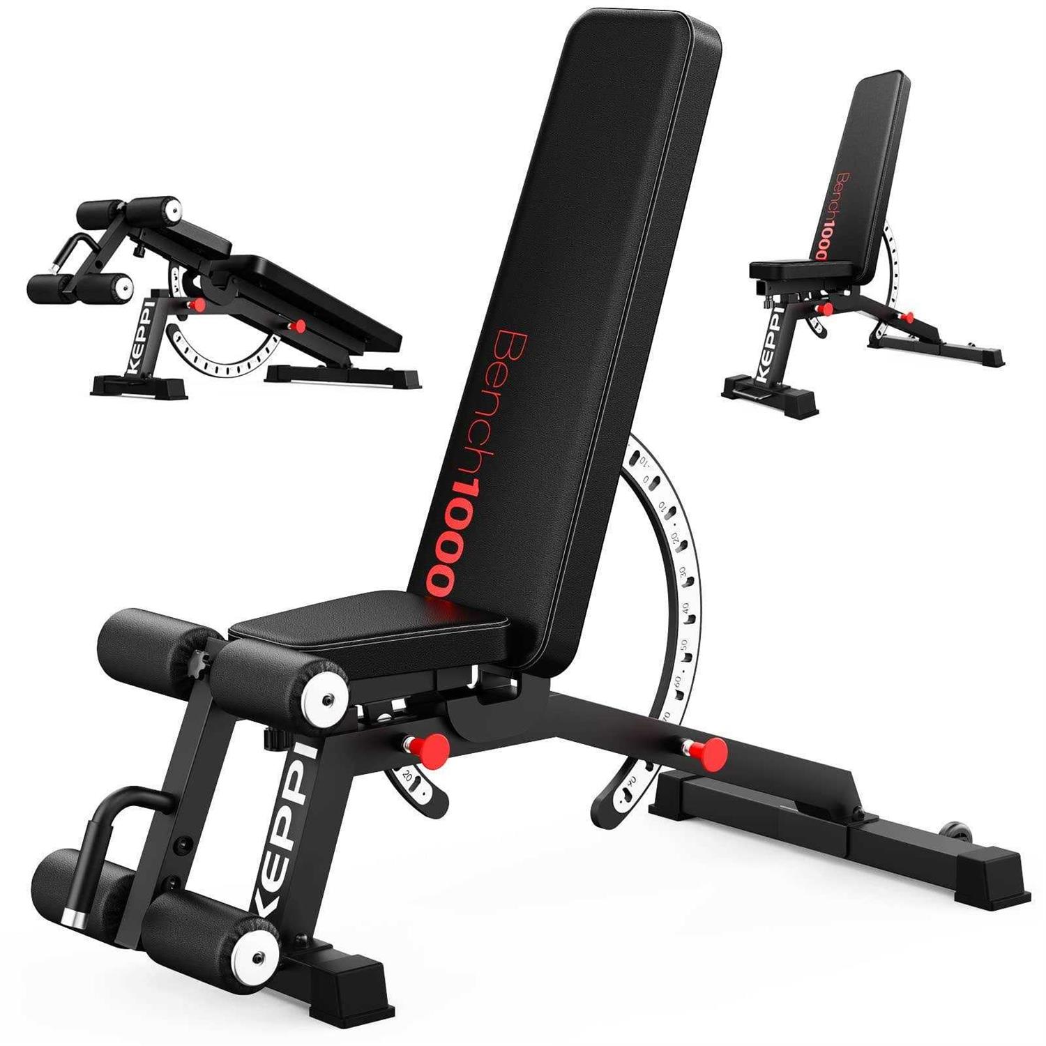 Keppi 1200lb Weight Bench Heavy Duty Bench1000 Pro Adjustable Workout Bench Press Set for Home Gym Strength Training - Sports Supplies Online Store