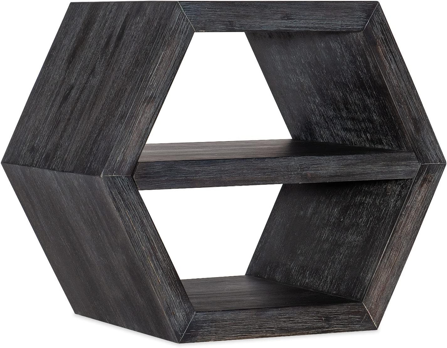Hooker Furniture Commerce & Market Wood Honeycomb End Table in Black