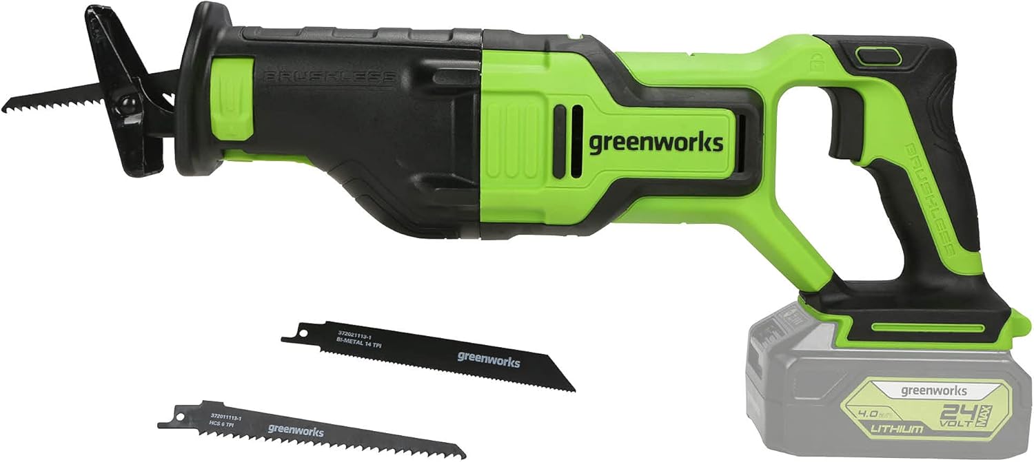 Greenworks 24V Reciprocating Saw, Tool Only Pack of 2