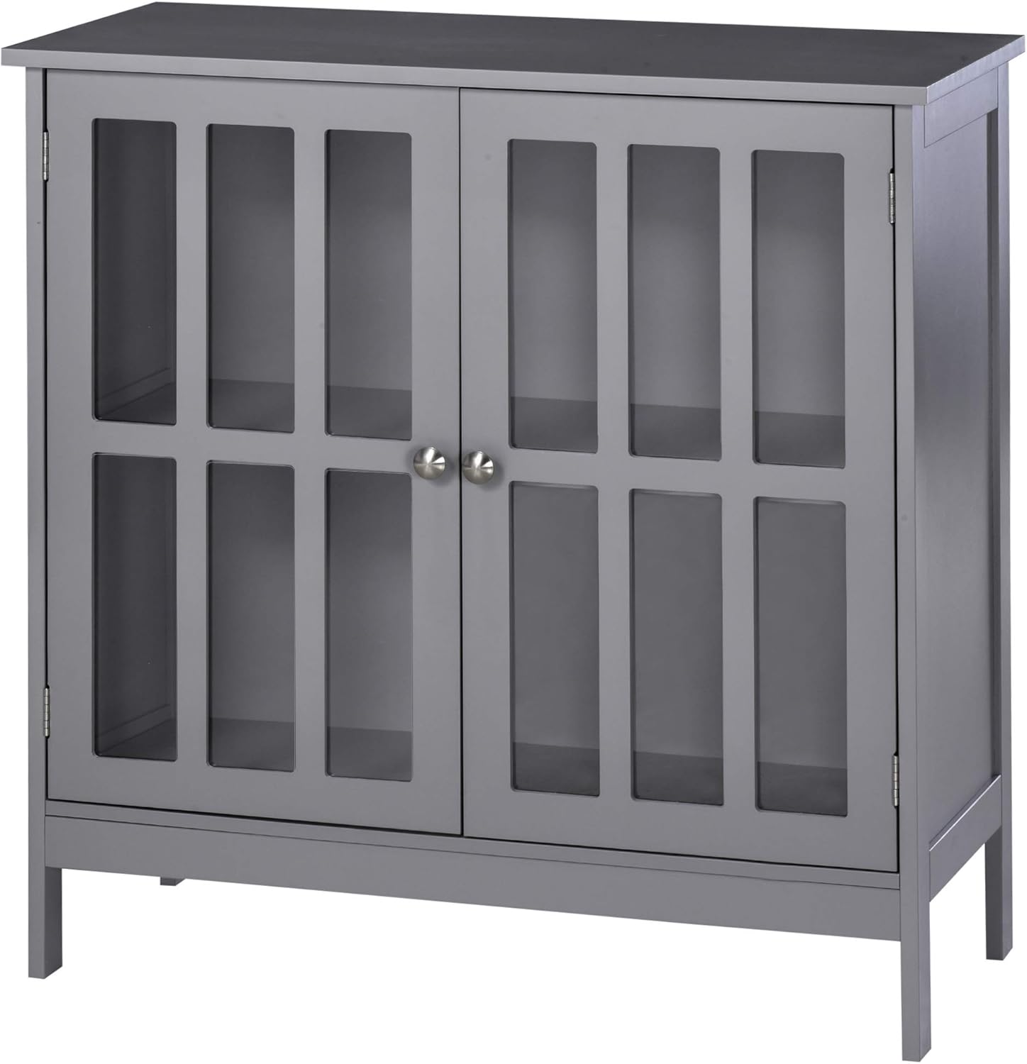 kleankin Contemporary Storage Cabinet, Cupboard Buffet Credenza with 2 Doors for Multifunction in Kitchen, Hallway, Living Room, White