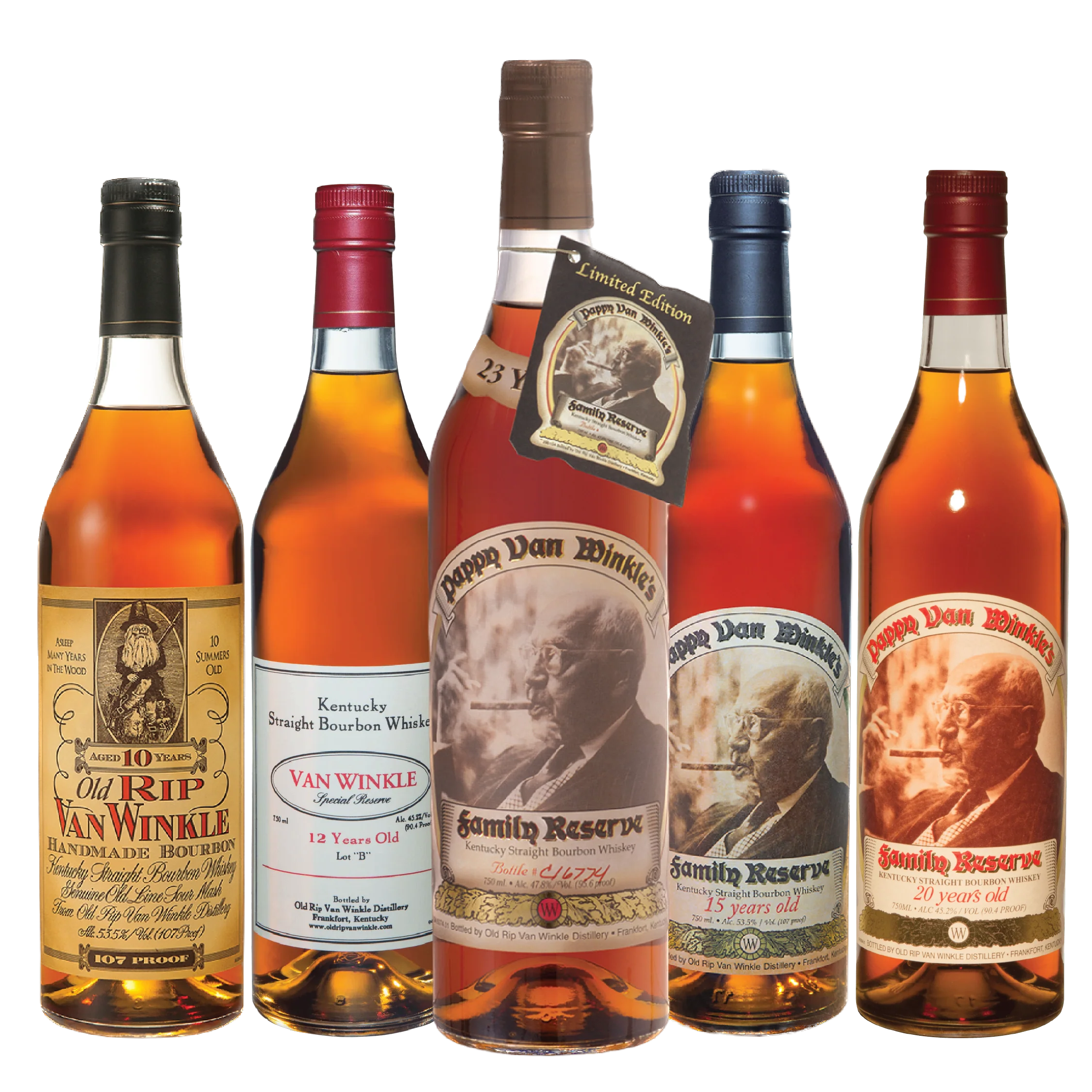 Pappy Van Winkle 23 Year, 20 Year, 15 Year, 12 Year & 10 Year Package - Nestor Liquor