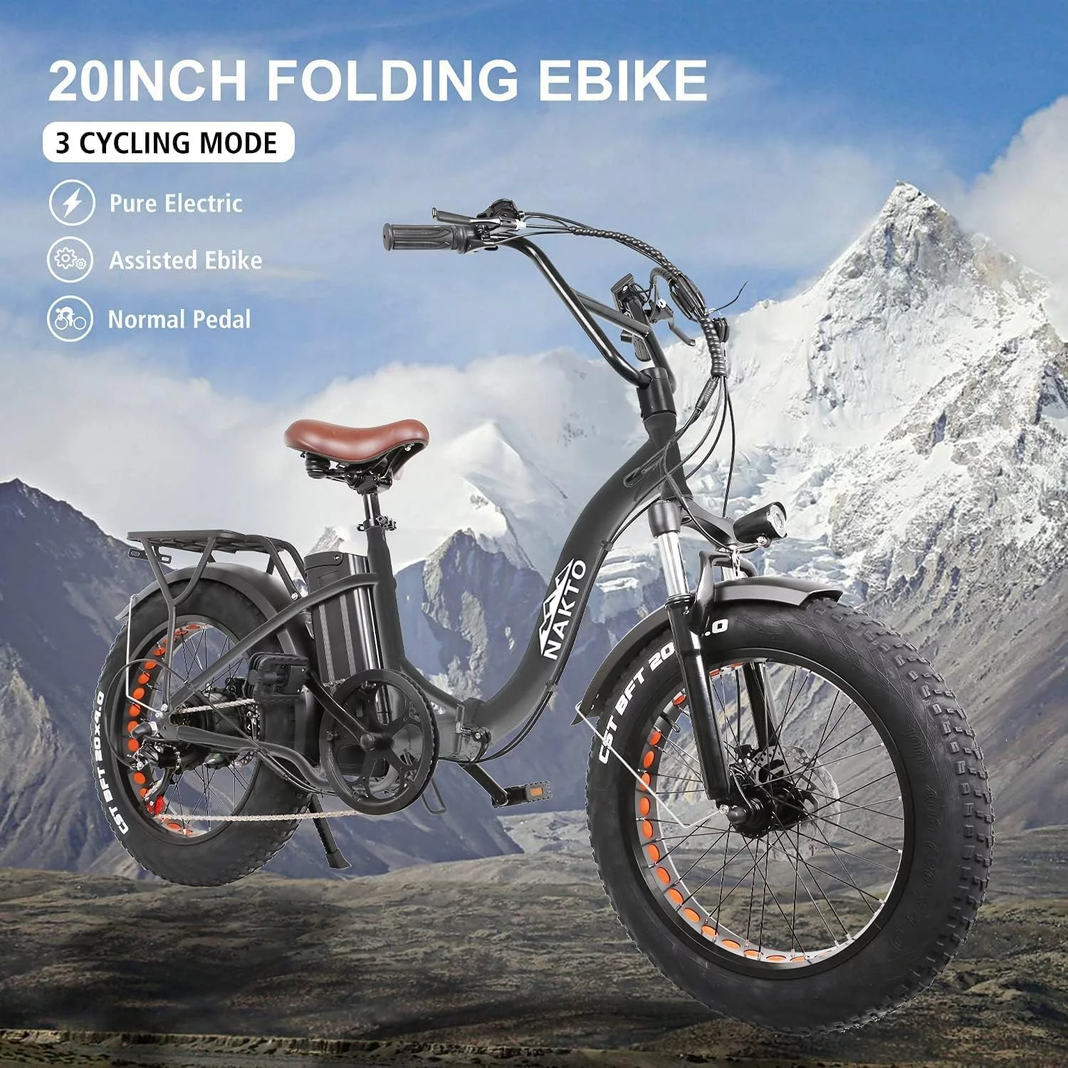 Electric Bike 19MPH Electric Bicycles for Adults Electric with 500W 48V/12Ah Removable Battery 20" x4.0 Fat Tire Electric Dirt Bike Commuter EBike