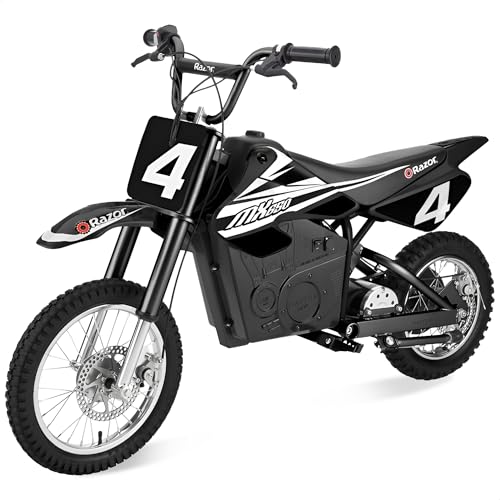 Razor MX650 Dirt Rocket Off-Road Motocross Bike–36V Electric Ride-On, Up to 17 mph, Front & Rear Suspension, Hand-Operated DualBrakes
