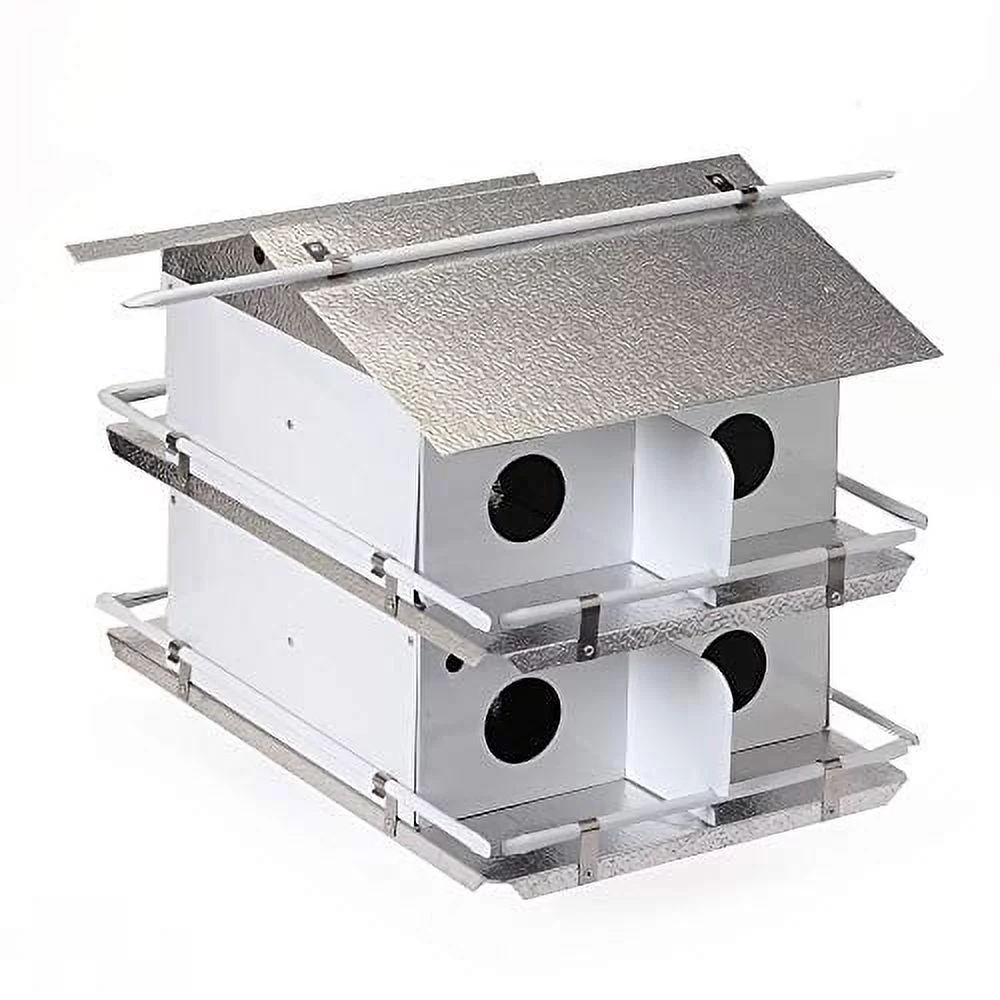 Birds Choice PMC8 Coates Original Purple Martin Bird House 2 Floor/8 Room, Small, White/Grey - Radiant Selections