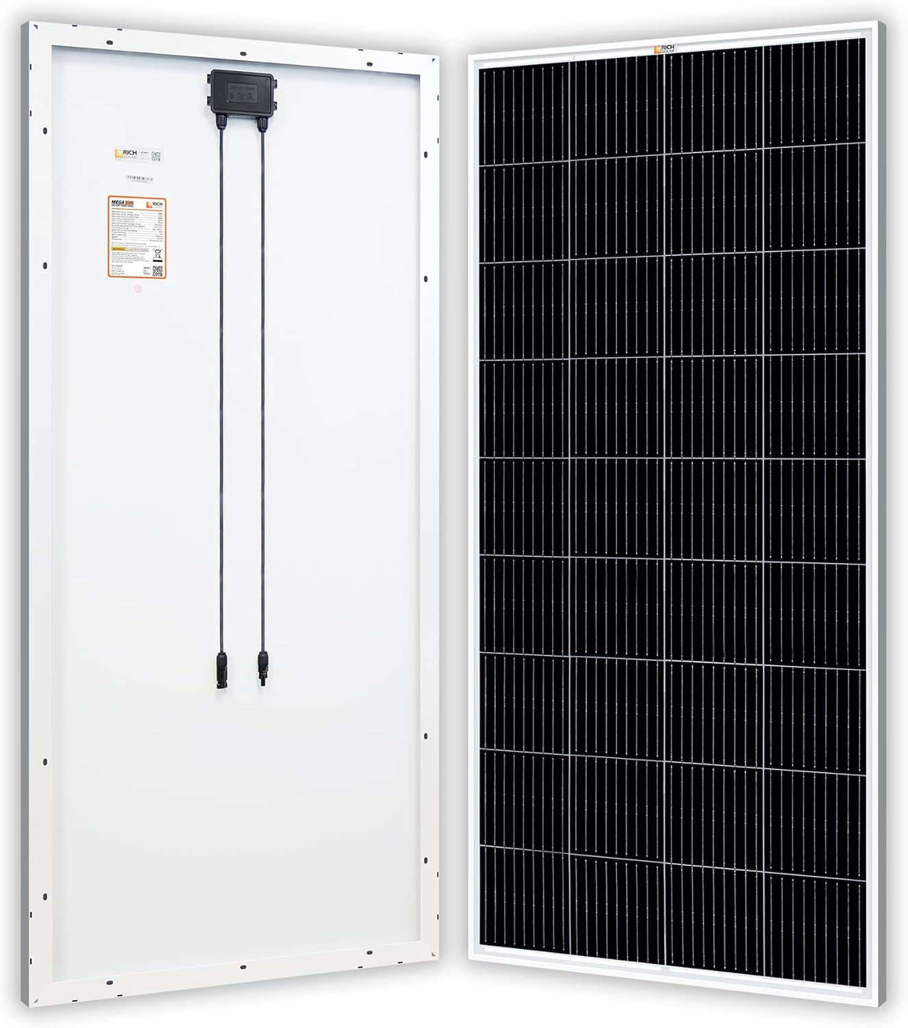 RICH SOLAR 200 Watt 12 Volt 9BB Cell Monocrystalline Solar Panel High Efficiency Solar Module for RV Trailer Camper Marine Off Grid