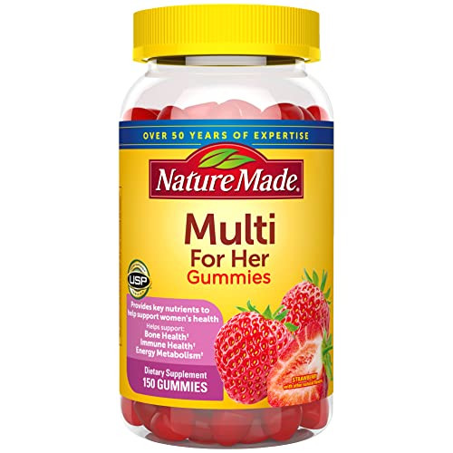 Nature Made Multivitamin For Her, Womens Multivitamin for Daily Nutritional Support, Multivitamin for Women, 150 Gummies, 75 Day Supply