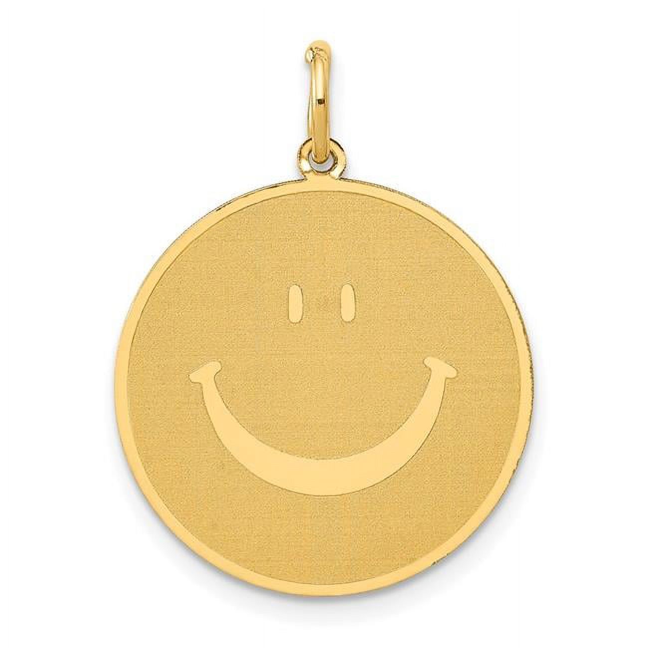 Finest Gold 14K Yellow Gold Solid Polished Smiley Face Pendant