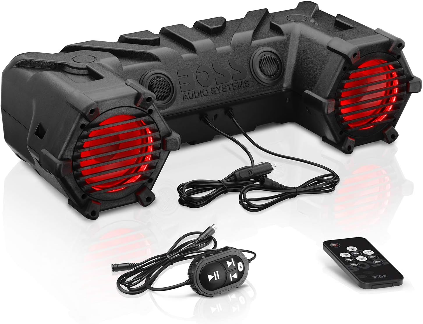 BOSS Audio Systems ATV30BRGB ATV UTV Weatherproof Sound System - 6.5 Inch Speakers, 1 Inch Tweeters, Built-in Amplifier, Bluetooth