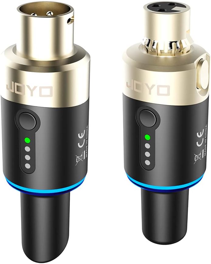 JOYO 5.8GHz Microphone Wireless System Wireless XLR Mic Adapter 4 Channels’ Dynamic Microphone Wireless Transmitter and Receiver for Audio Mixer