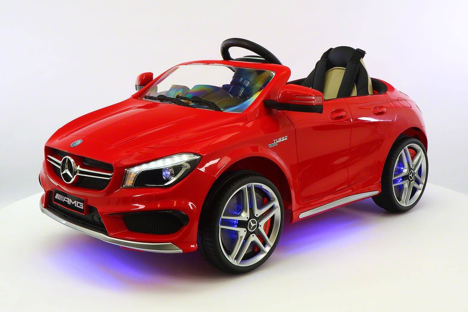Mercedes Kids 12V CLA45 Ride-On Car w/ Parental Remote, MP3, Leather Seats, LED, Red