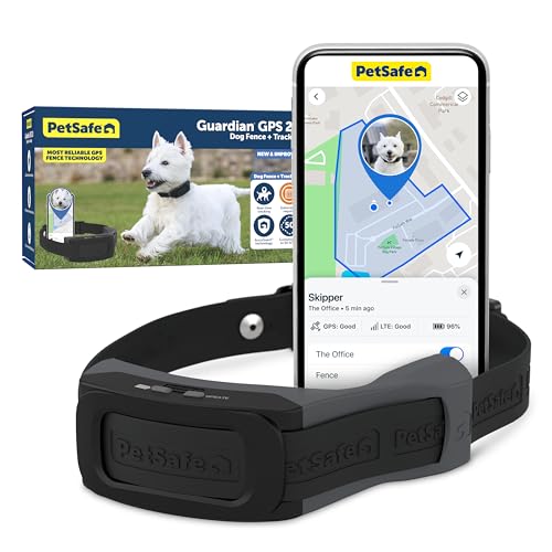 PetSafe Guardian GPS 2.0 Dog Fence + Tracking – Wireless Dog Fence with Reliable Dual Frequency GPS Tracking – Smaller Collar for All Breeds 10 lbs