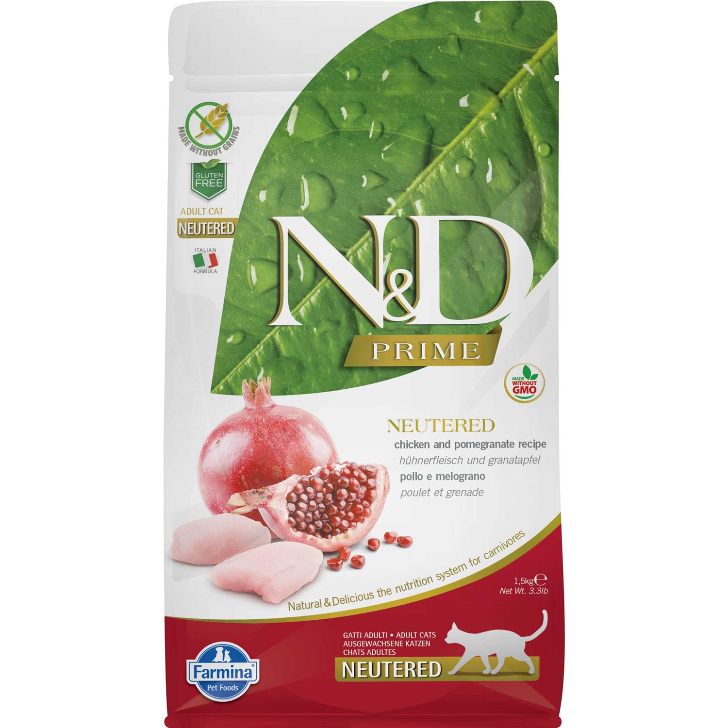 Farmina N&amp;D Prime Cat Dry Food Chicken &amp; Pomegranate Neutered - Pet Supplies online store