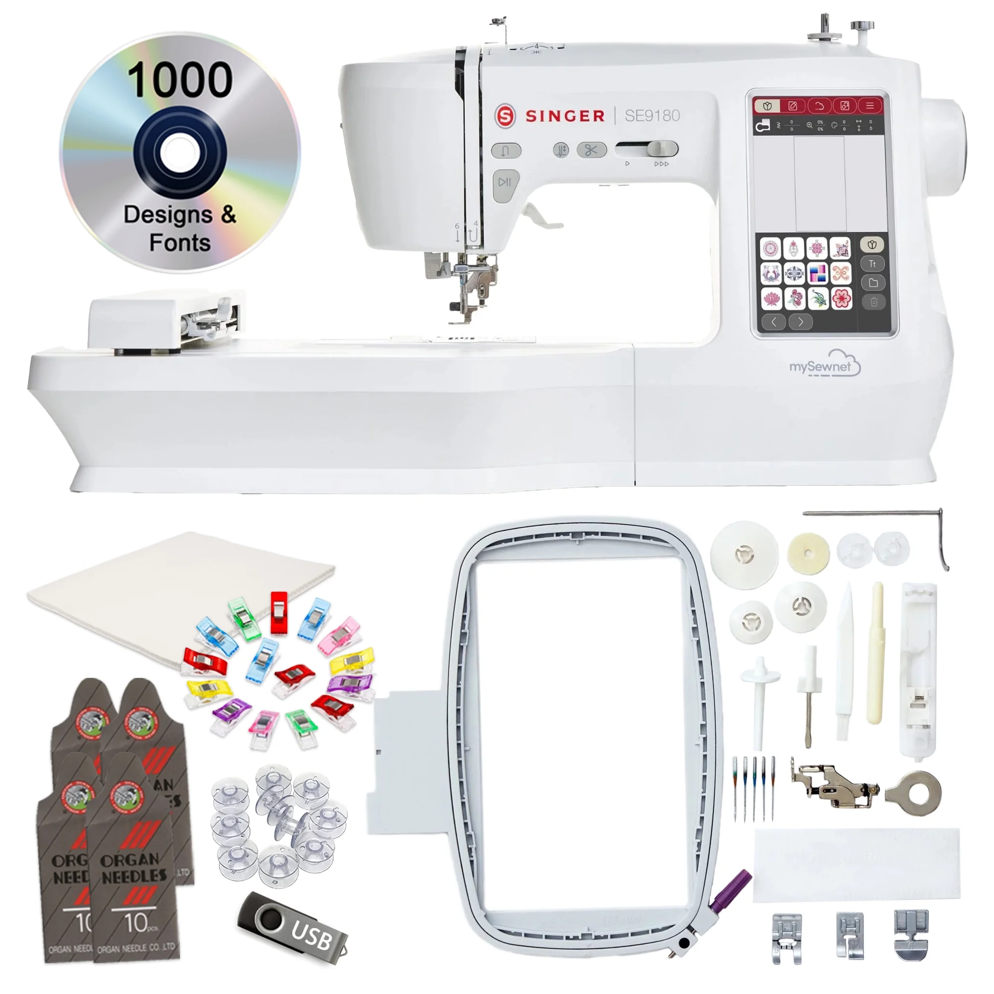 Singer SE9180 Computerized Sewing and Embroidery Machine with Exclusive Bonus Bundle - Curated Treasures Market