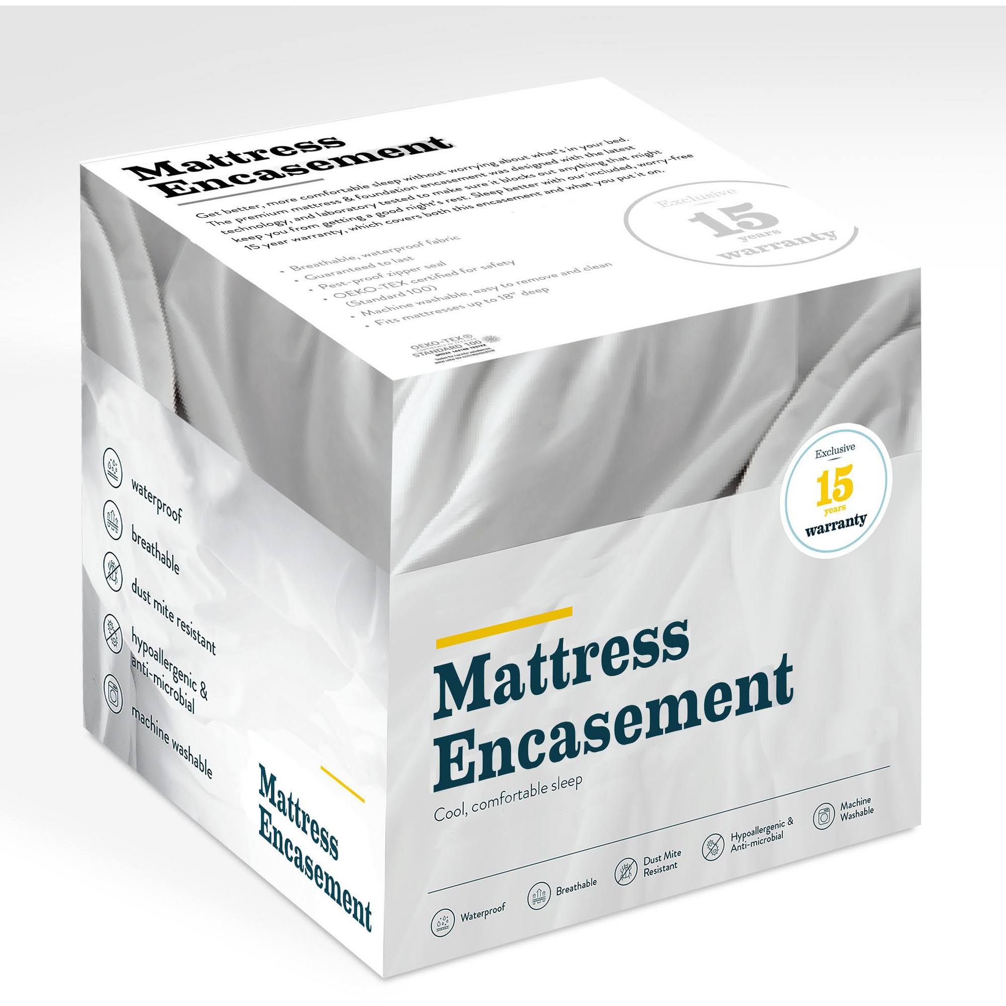 Glenwillow Home Premium Mattress u0026 Foundation Encasement, Twin, 4-Pack