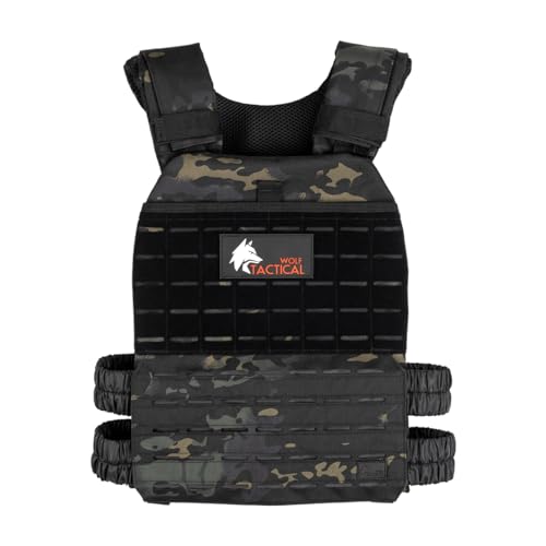 WOLF TACTICAL Adjustable Weighted Vest &ndash; WODs, Strength and Endurance Training, Fitness Workouts, Running