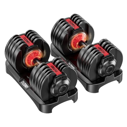 Adjustable Dumbbells Set of 2，Free Weights Dumbbells Set，Adjustable Dumbbell Set，52.5 lbs pair 105 lbs，15 in 1，for Men/Women Gym Equipment for Home